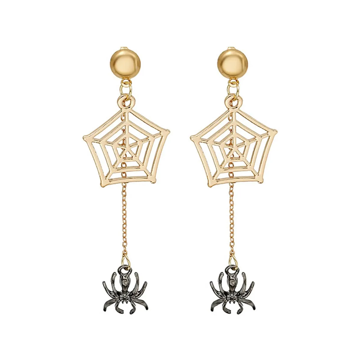 Two-tone Spider & Web Drop Earrings sold by Zulily