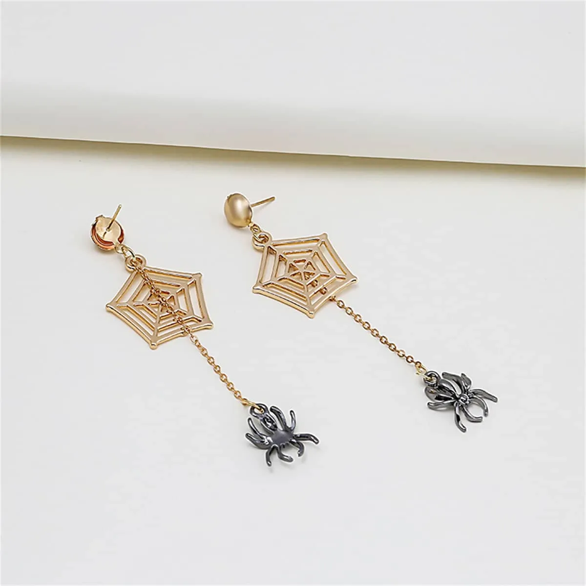 Two-tone Spider & Web Drop Earrings sold by Zulily product image thumbnail 2