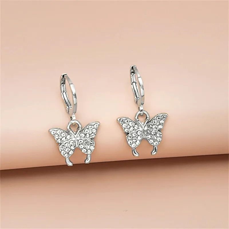 Cubic Zirconia & Silvertone Pavé Butterfly Drop Earrings made by Zulily