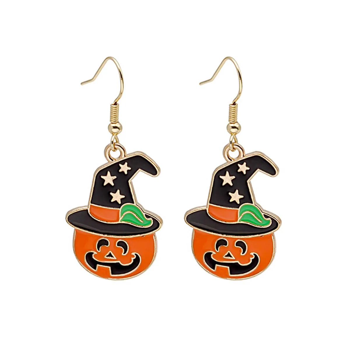 Orange Enamel & Goldtone Hat Pumpkin Drop Earrings sold by Zulily product image thumbnail 2