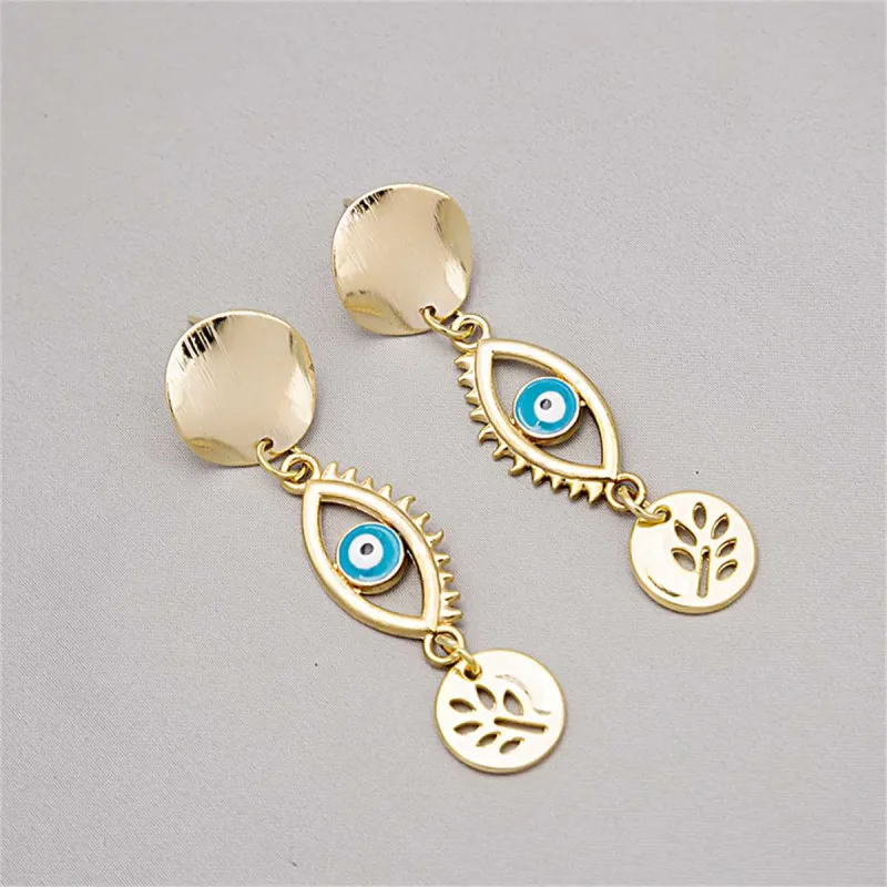 Enamel & Goldtone Devil Eye Branch Drop Earrings made by Zulily