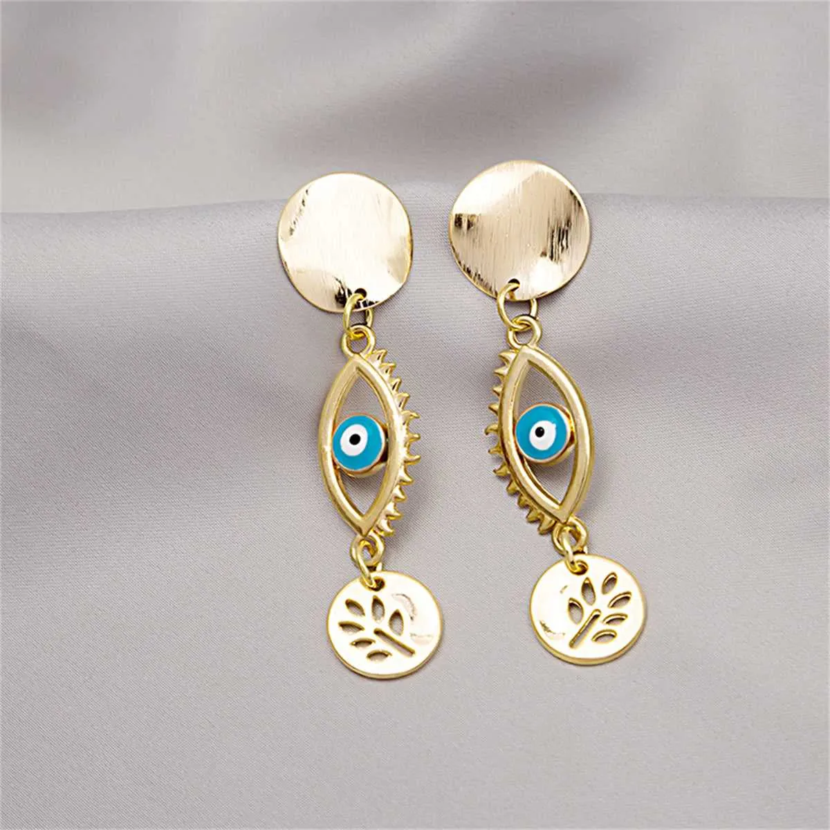 Enamel & Goldtone Devil Eye Branch Drop Earrings sold by Zulily product image thumbnail 2