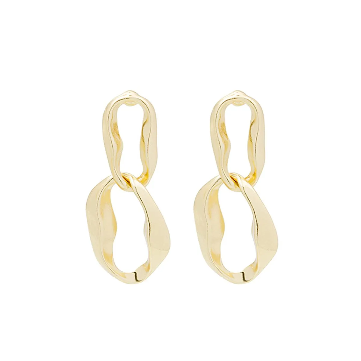 Goldtone Abstract Interlocked Oval Drop Earrings sold by Zulily product image thumbnail 2