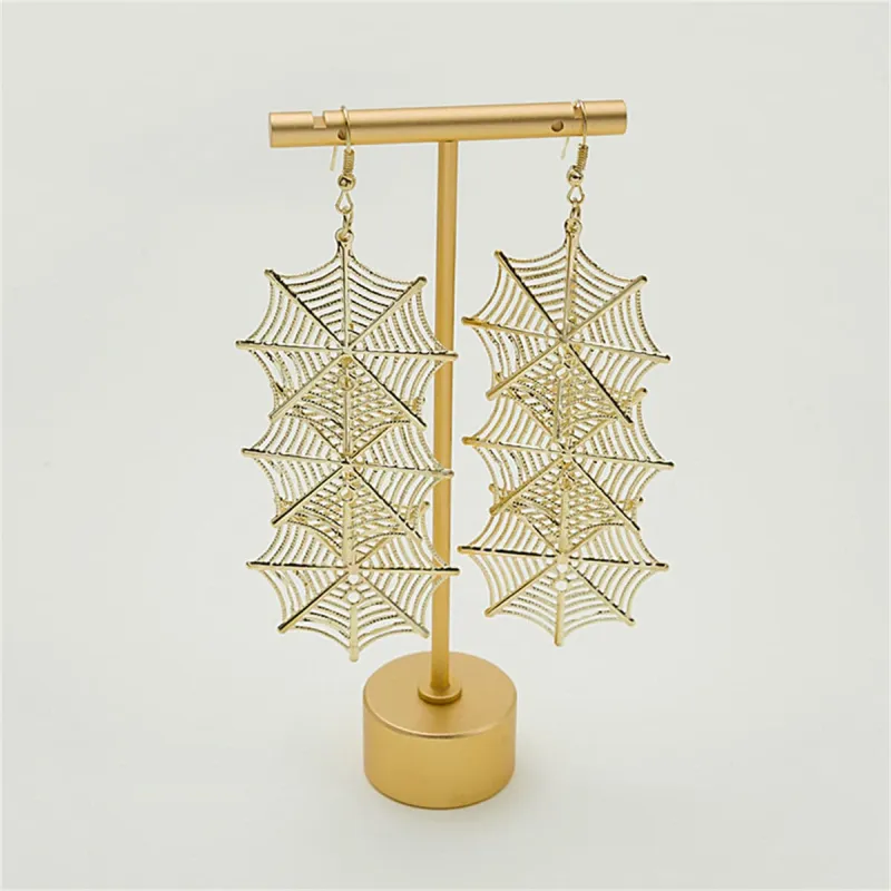 Goldtone Linked Spider Web Drop Earrings made by Zulily