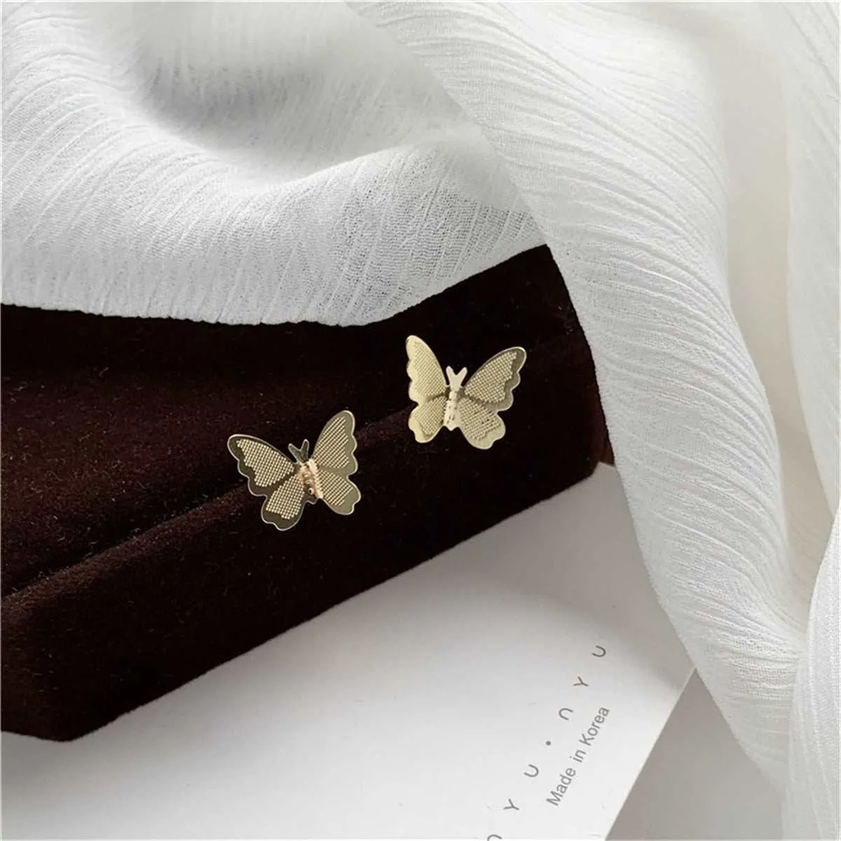 Goldtone Butterfly Stud Earrings sold by Zulily product image thumbnail 2