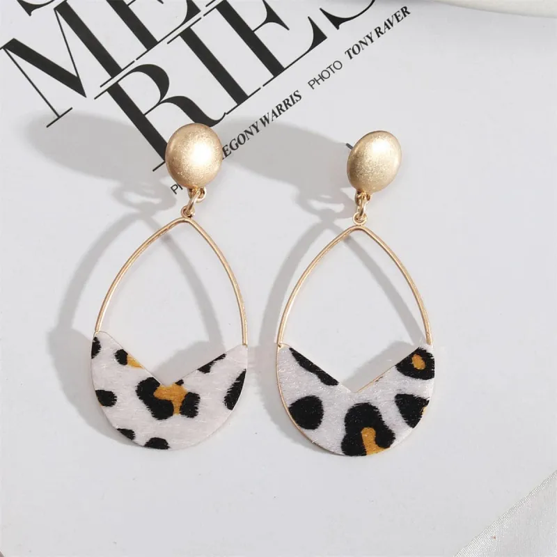 Gabardine & Goldtone Leopard Pear Drop Earrings made by Zulily