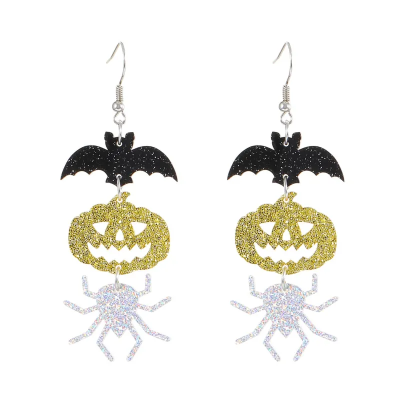 Orange & Silvertone Spooky Friends Drop Earrings made by Zulily