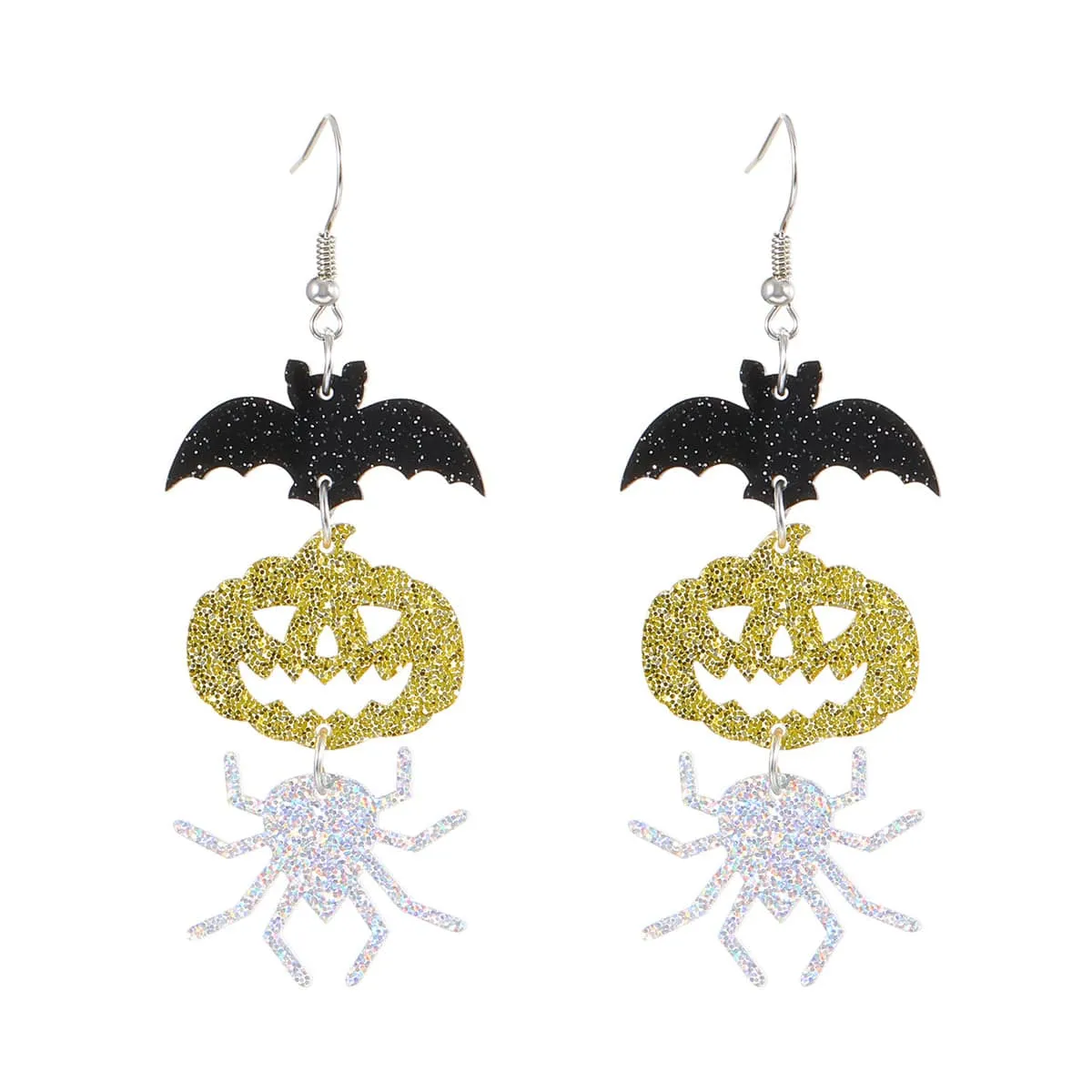 Orange & Silvertone Spooky Friends Drop Earrings sold by Zulily