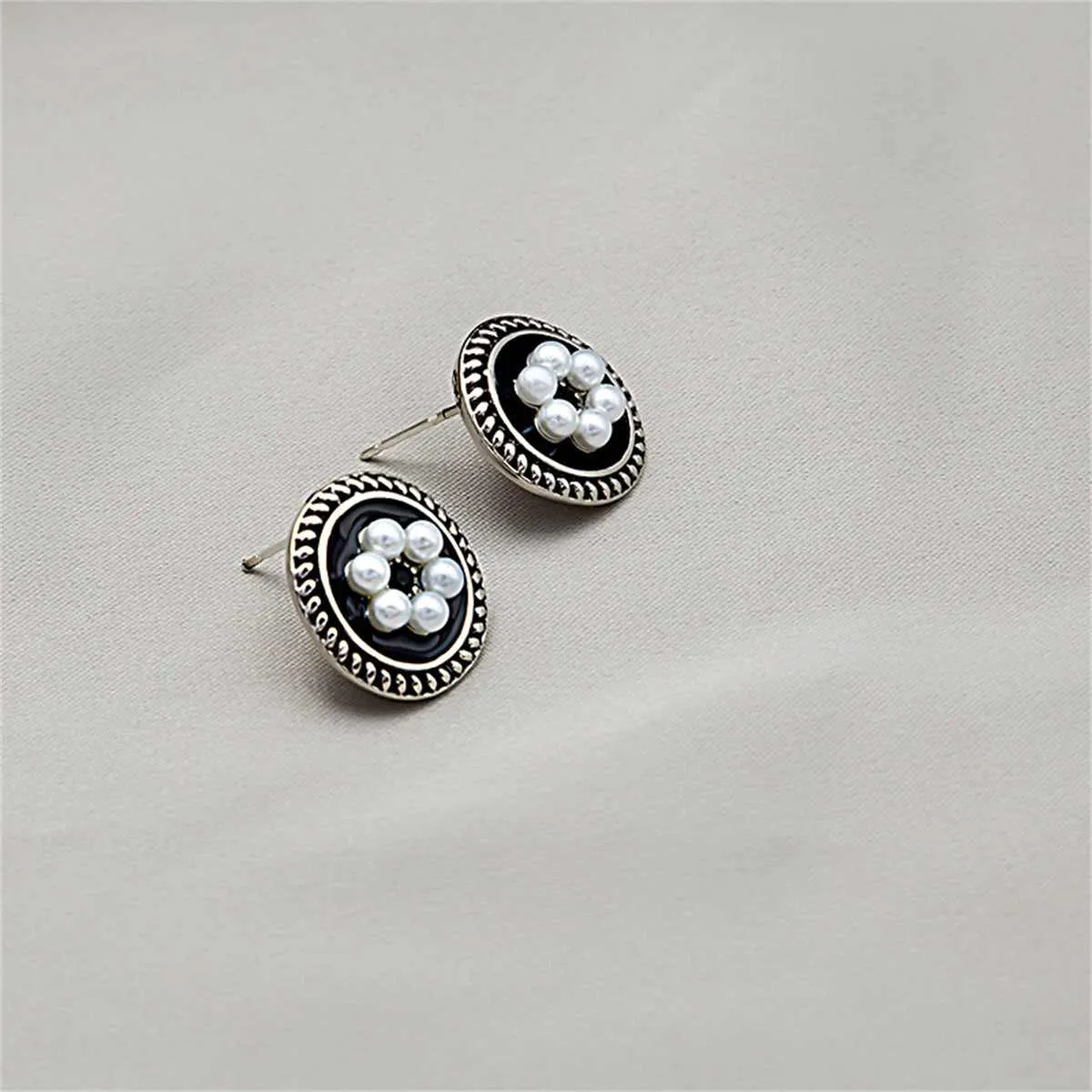 Cubic Zirconia & Pearl Enamel Silvertone Flower Stud Earrings sold by Zulily product image thumbnail 2