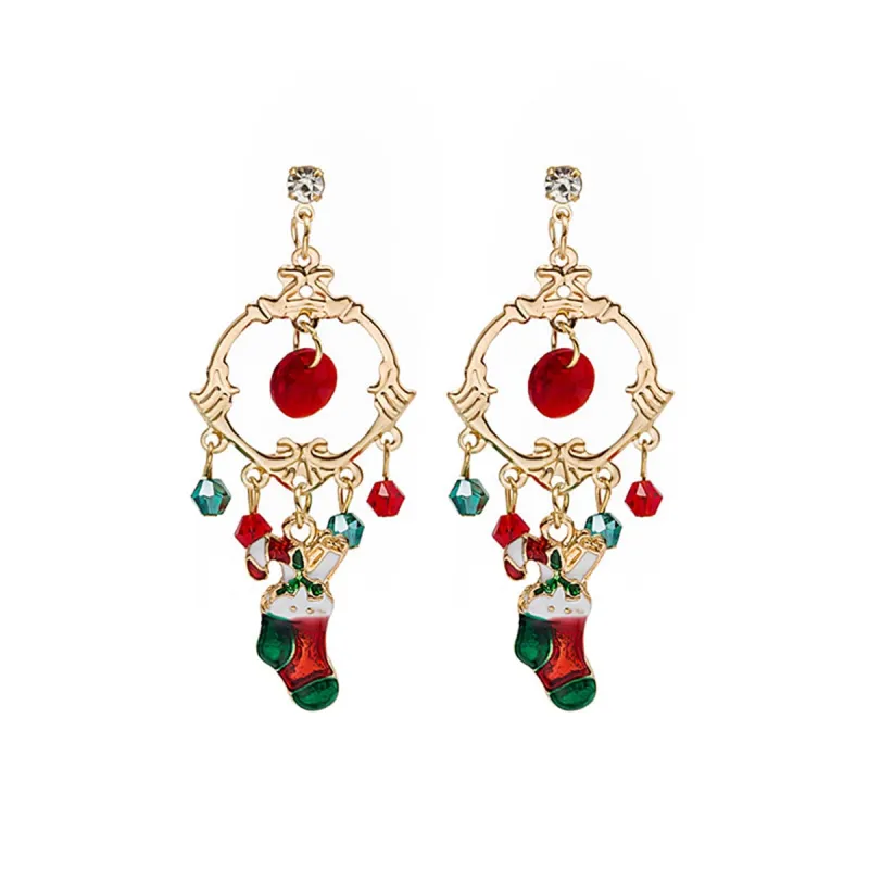 Cubic Zirconia & Acrylic Enamel Goldtone Boot Drop Earrings made by Zulily