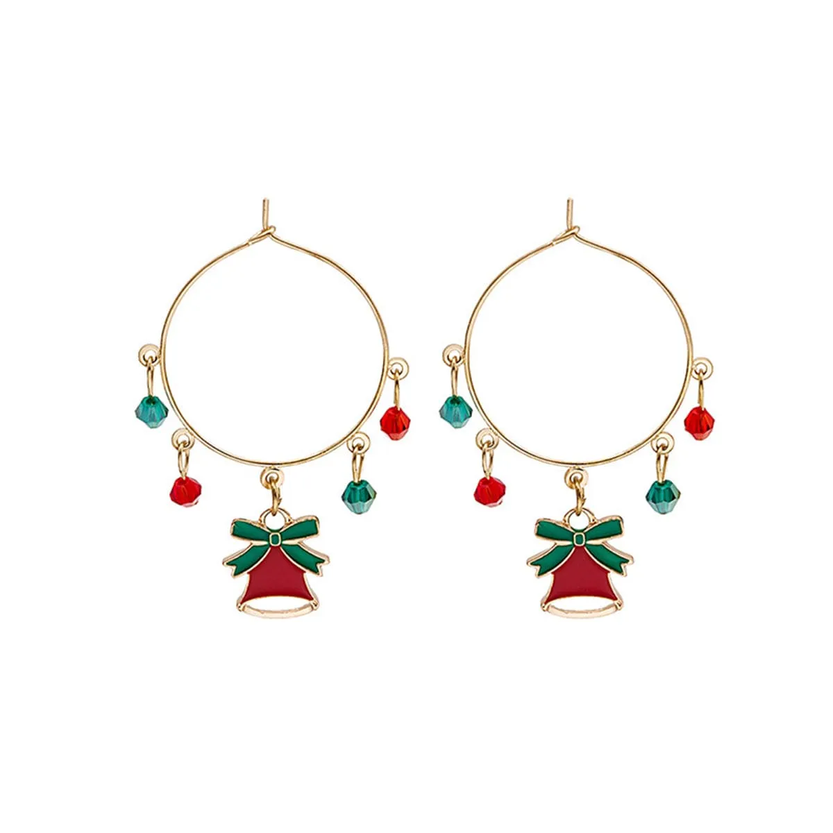 Red Acrylic & Enamel Goldtone Bell Hoop Earring sold by Zulily