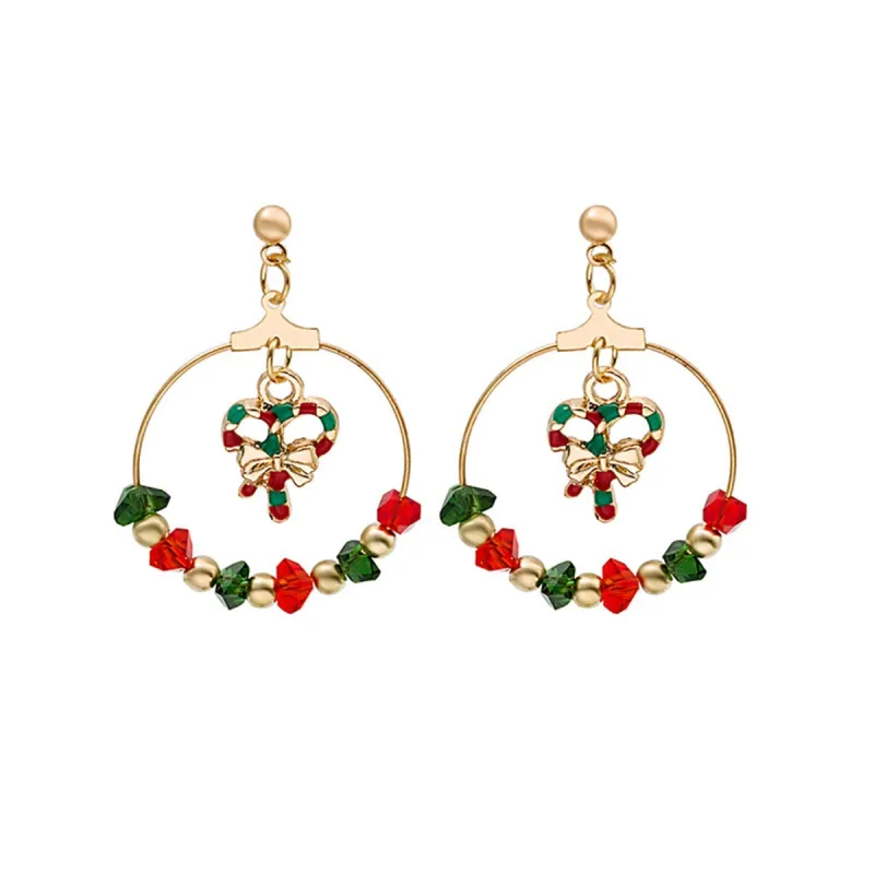 Red Enamel & Acrylic Goldtone Candy Cane Drop Earrings made by Zulily
