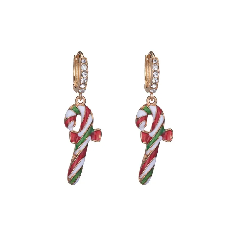 Cubic Zirconia & Goldtone Cane Huggie Earrings made by Zulily