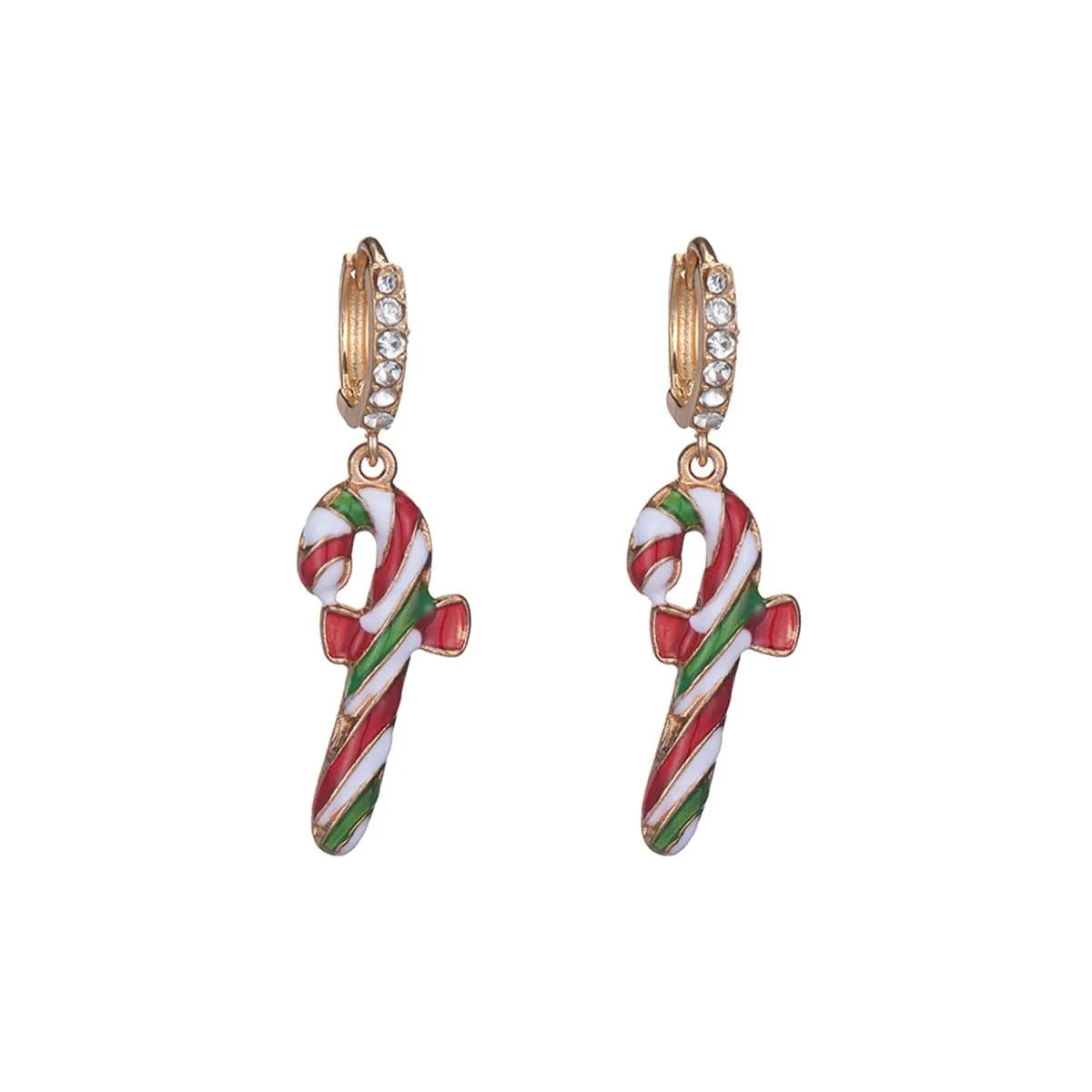 Cubic Zirconia & Goldtone Cane Huggie Earrings sold by Zulily