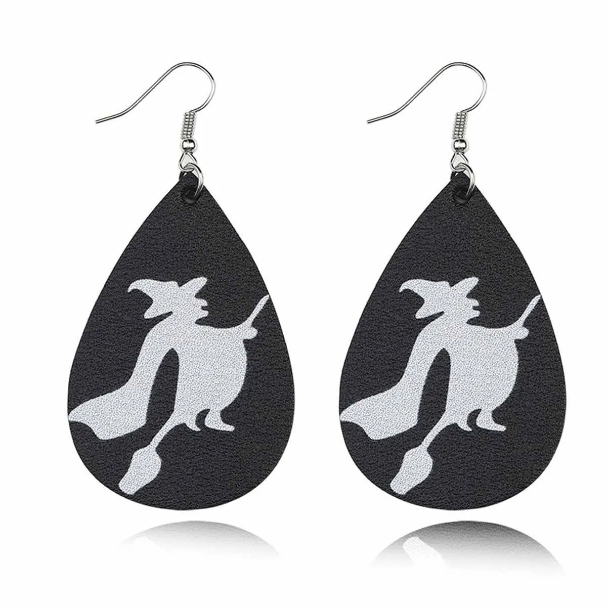 Black Polystyrene & Silvertone Witch Drop Earrings sold by Zulily product image thumbnail 2