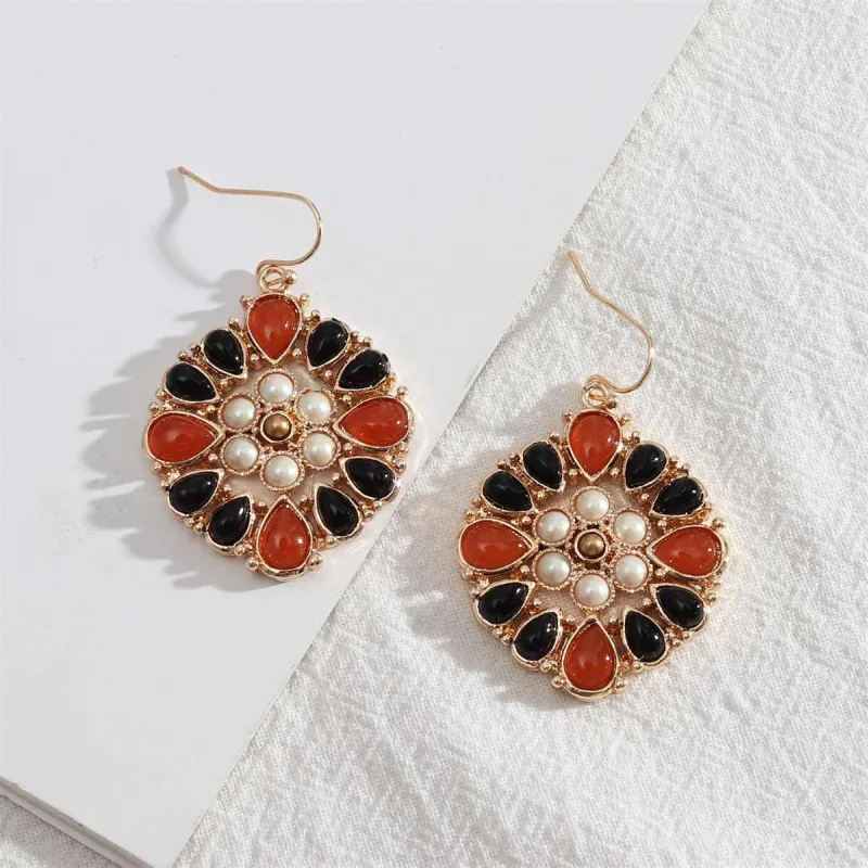 Pearl & Cubic Zirconia Resin Goldtone Flower Drop Earrings made by Zulily