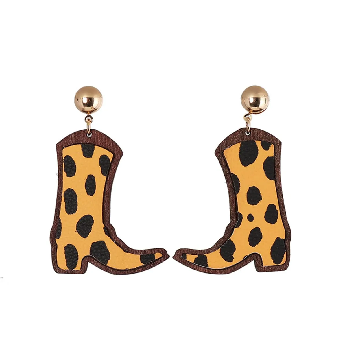 Yellow & Wood Spots Cowboy Boot Drop Earrings sold by Zulily product image thumbnail 2