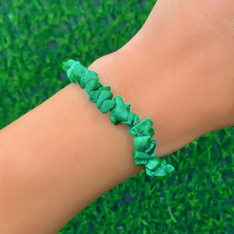 Dark Green Quartz Beaded Stretch Bracelet made by Zulily