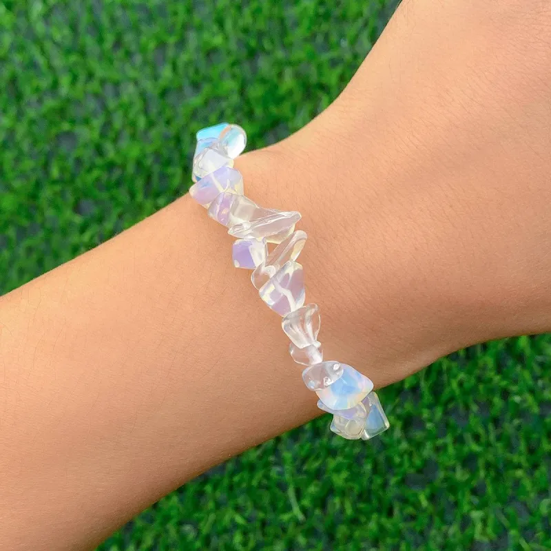 White Resin Stretch Bracelet made by Zulily