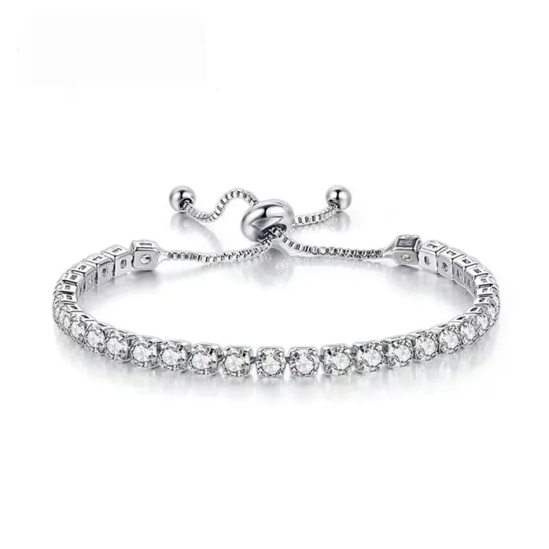 Cubic Zirconia & Silvertone Adjustable Link Bracelet made by Zulily