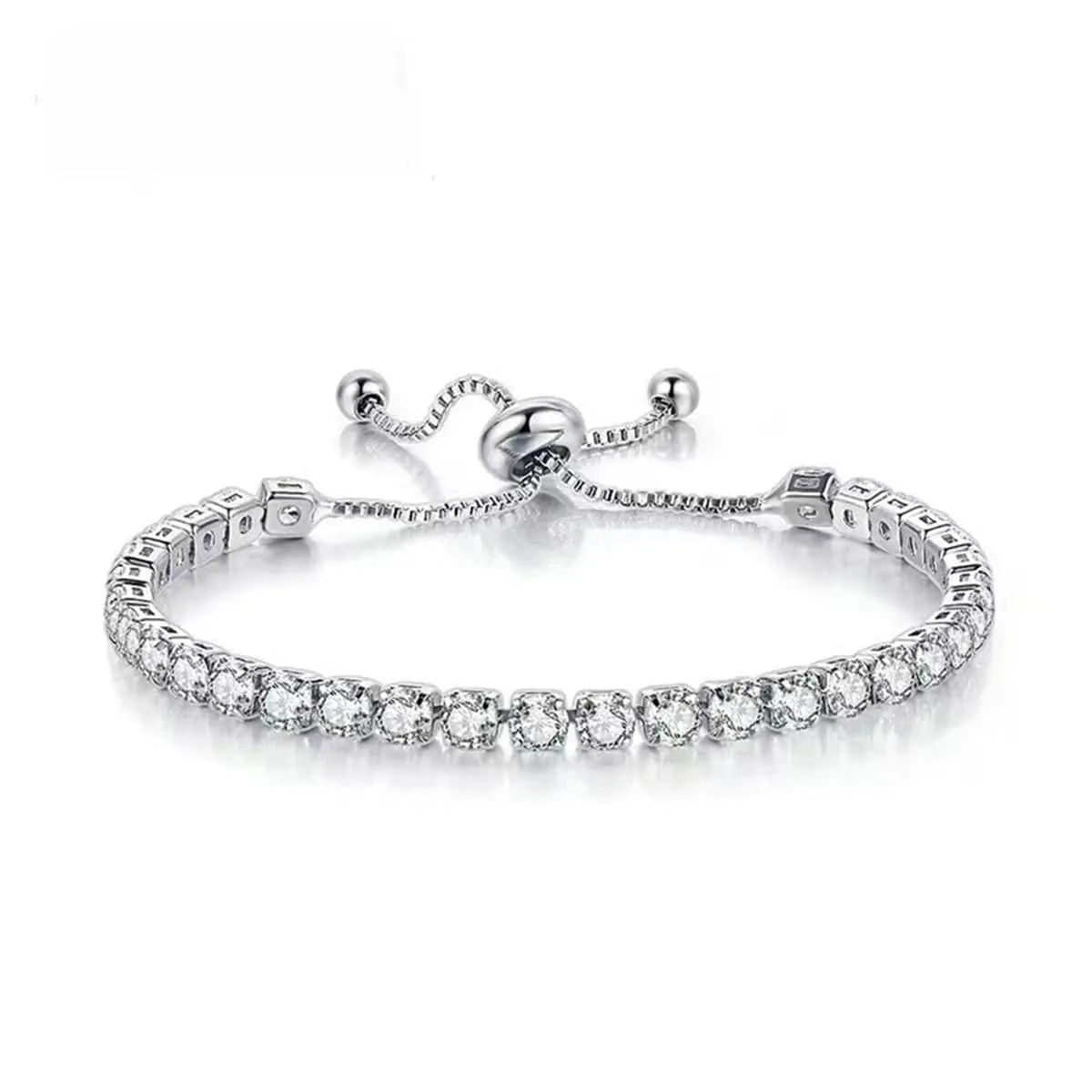 Cubic Zirconia & Silvertone Adjustable Link Bracelet sold by Zulily