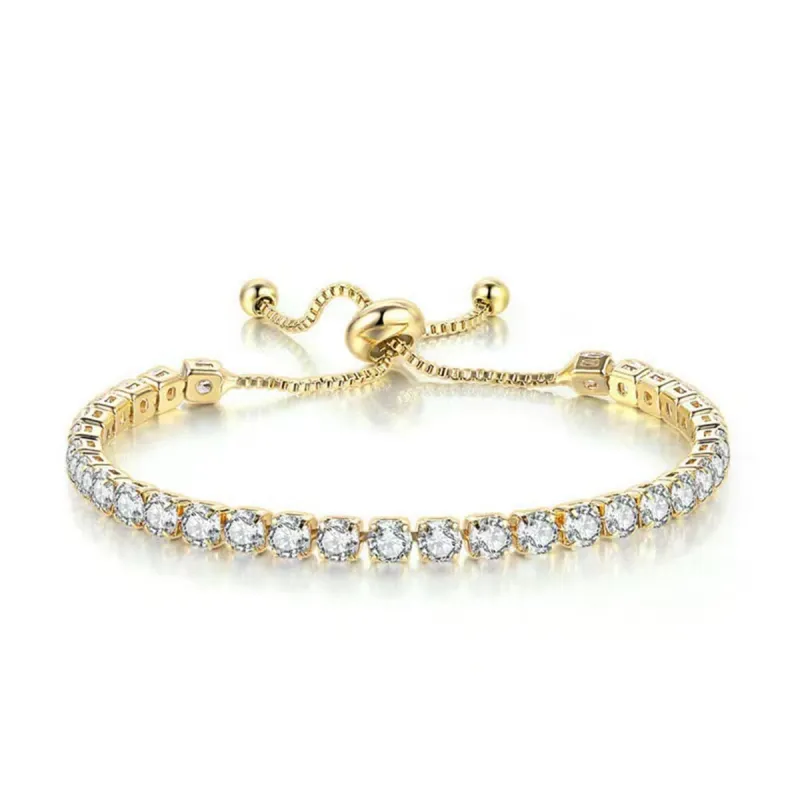 Cubic Zirconia & Goldtone Adjustable Link Bracelet made by Zulily