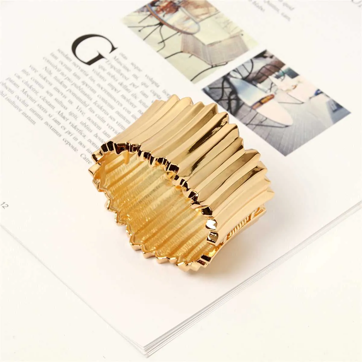 Goldtone Vat Bangle sold by Zulily product image thumbnail 3