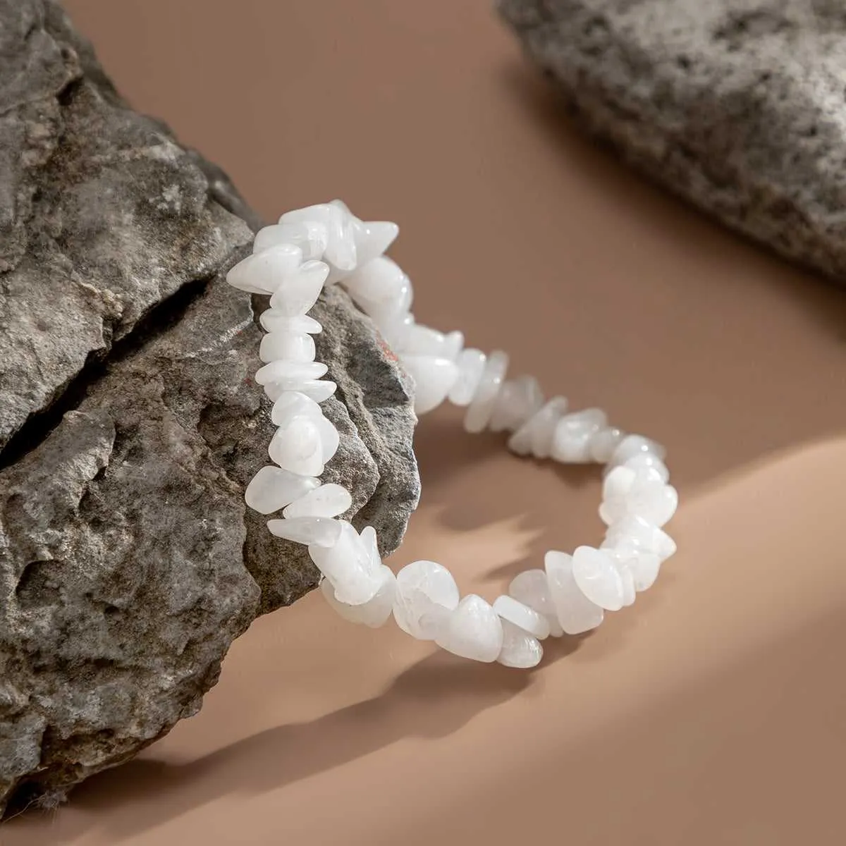 White Quartz Stretch Bracelet sold by Zulily product image thumbnail 3
