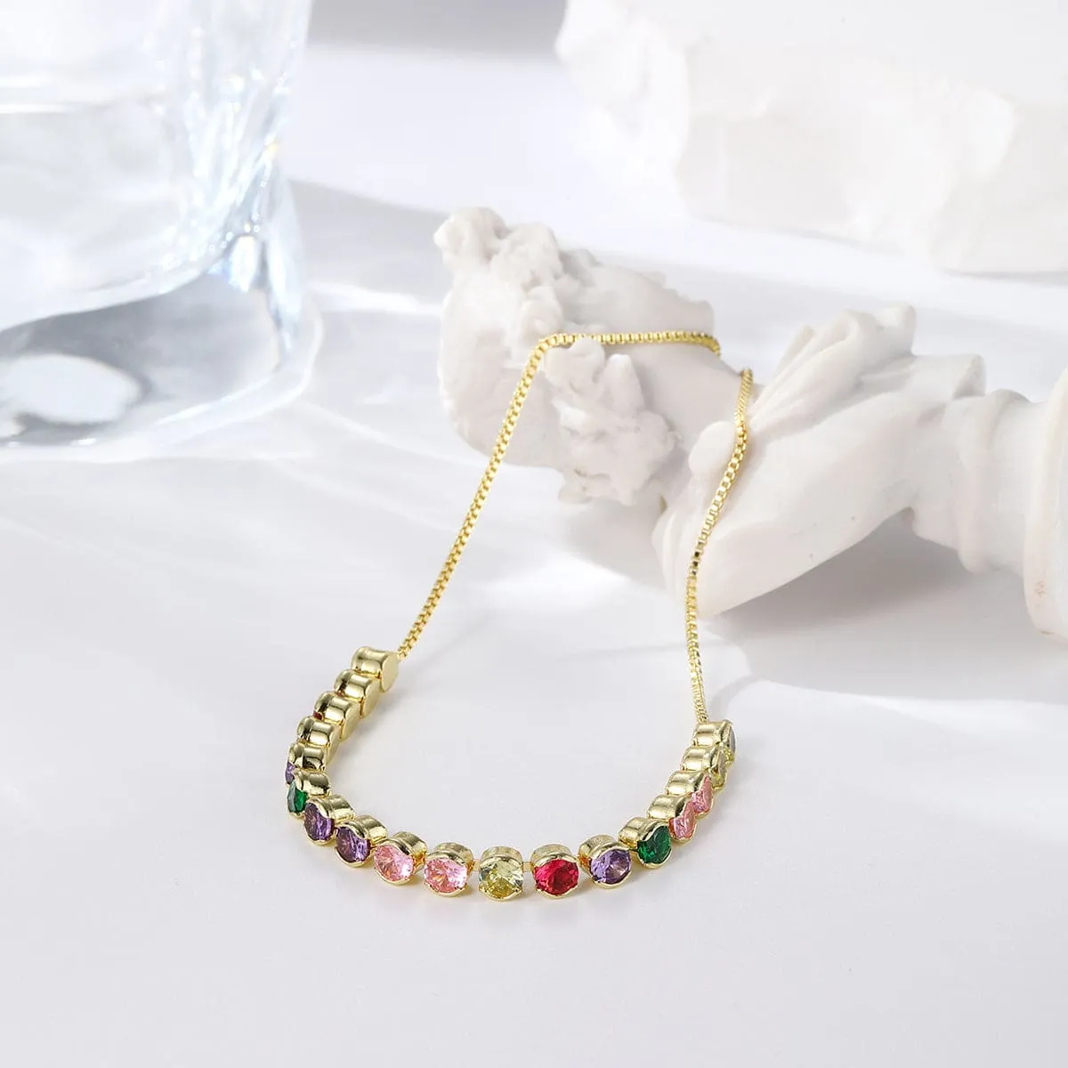 Multicolor Crystal & Goldtone Round Adjustable Bracelet sold by Zulily product image thumbnail 2