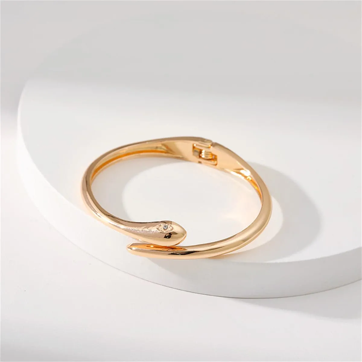 Cubic Zirconia & Goldtone Snake Bypass Bangle sold by Zulily product image thumbnail 3