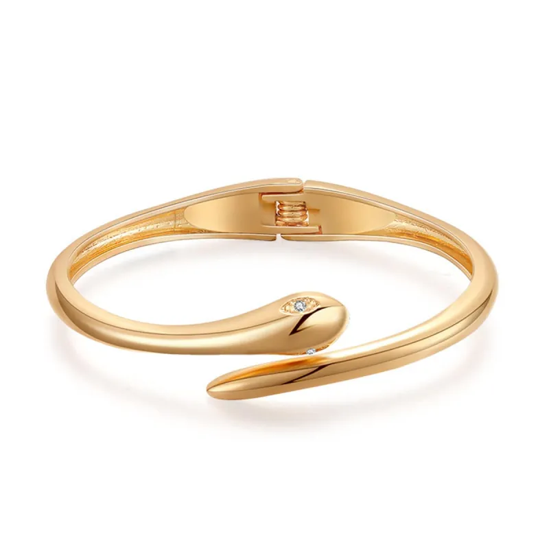 Cubic Zirconia & Goldtone Snake Bypass Bangle made by Zulily