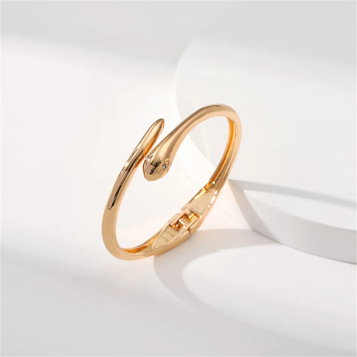 Cubic Zirconia & Goldtone Snake Bypass Bangle sold by Zulily product image thumbnail 2