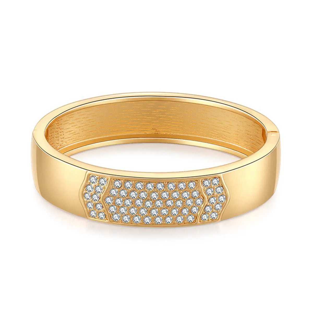 Cubic Zirconia & Goldtone Arrow Bangle sold by Zulily