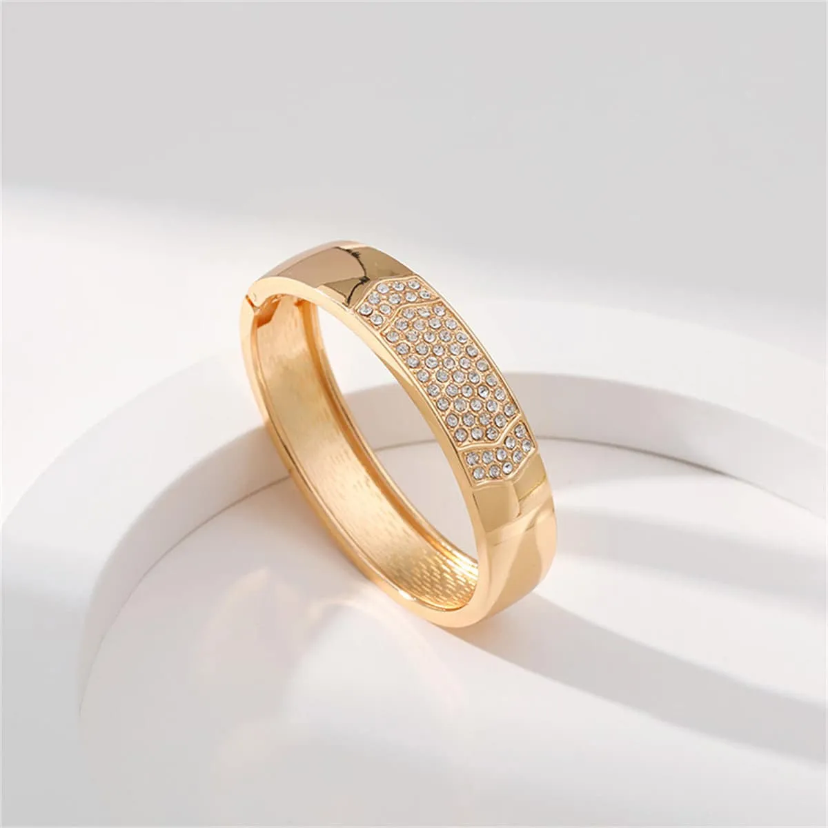 Cubic Zirconia & Goldtone Arrow Bangle sold by Zulily product image thumbnail 2