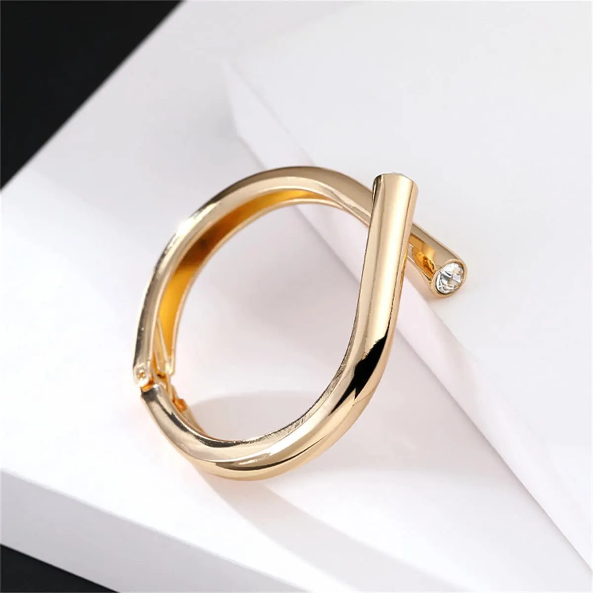 Cubic Zirconia & Goldtone Bypass Bangle sold by Zulily product image thumbnail 3