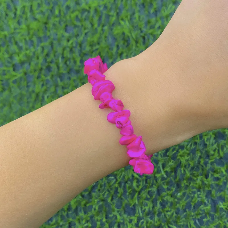Rose Turquoise Beaded Stretch Bracelet made by Zulily