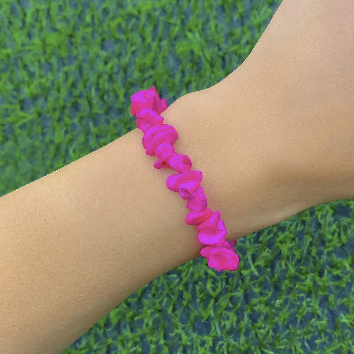 Rose Turquoise Beaded Stretch Bracelet sold by Zulily