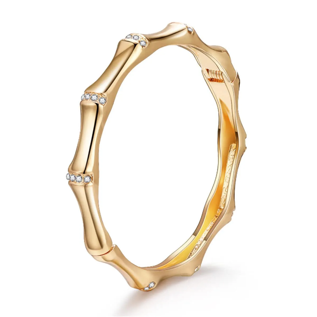 Cubic Zirconia & Goldtone Bamboo Bangle sold by Zulily