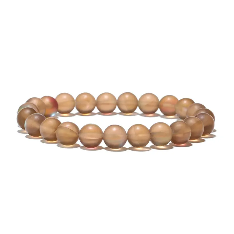 Coffee Frosted Crystal Beaded Stretch Bracelet made by Zulily