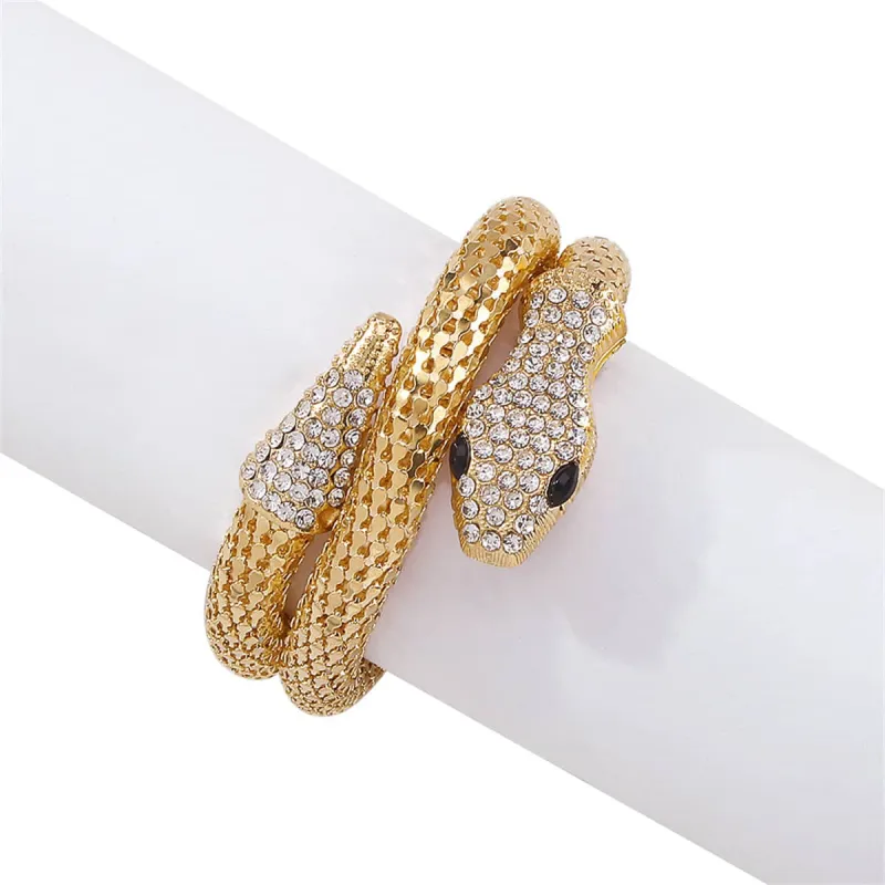 Cubic Zirconia & Goldtone Snake Wrap Bracelet made by Zulily