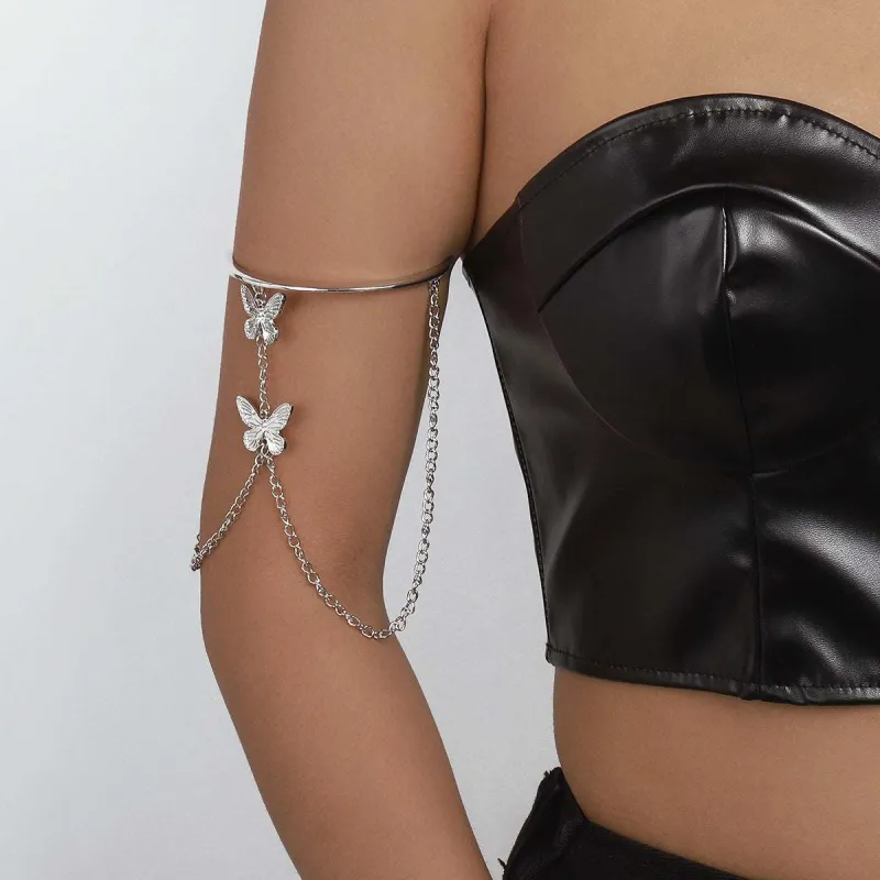 Silvertone Butterfly Chain Arm Cuff made by Zulily