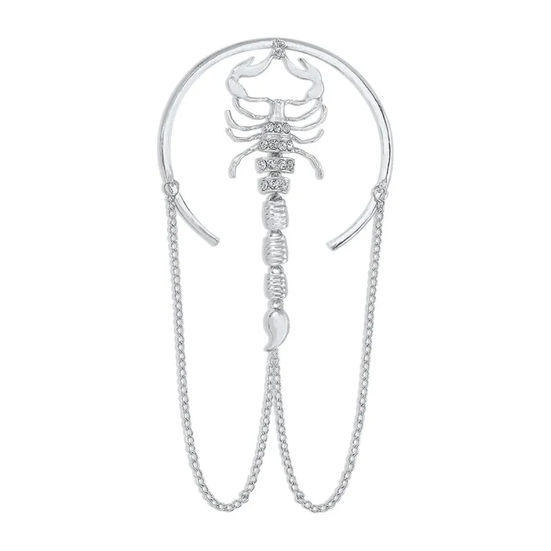 Cubic Zirconia & Silvertone Scorpion Tassel Arm Cuff made by Zulily