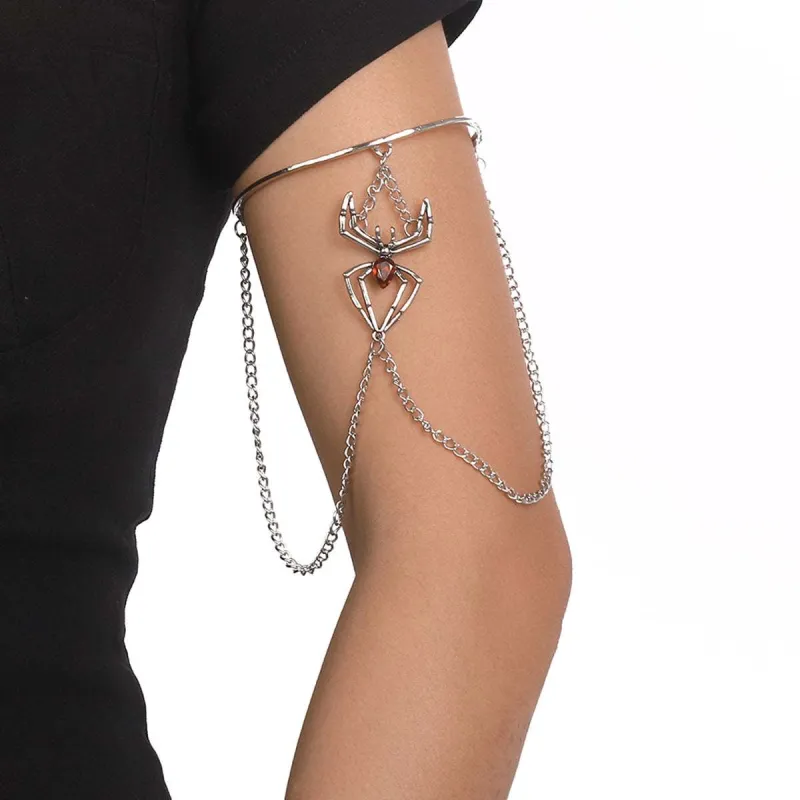 Crystal & Silvertone Spider Chain Arm Cuff made by Zulily