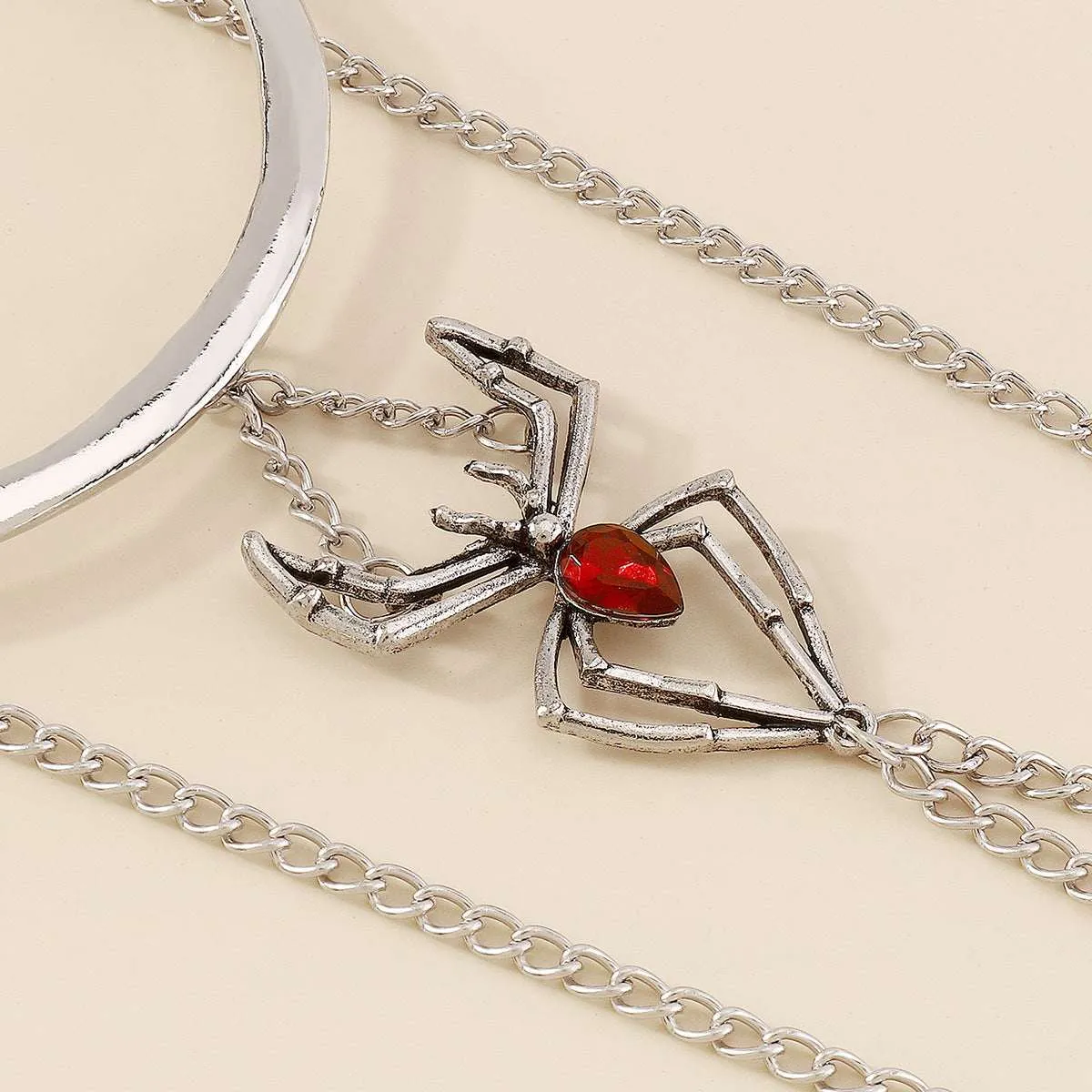 Crystal & Silvertone Spider Chain Arm Cuff sold by Zulily product image thumbnail 3