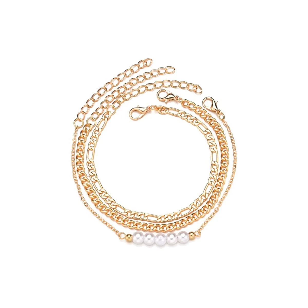 Pearl & Goldtone Chain Bracelet Set sold by Zulily product image thumbnail 3