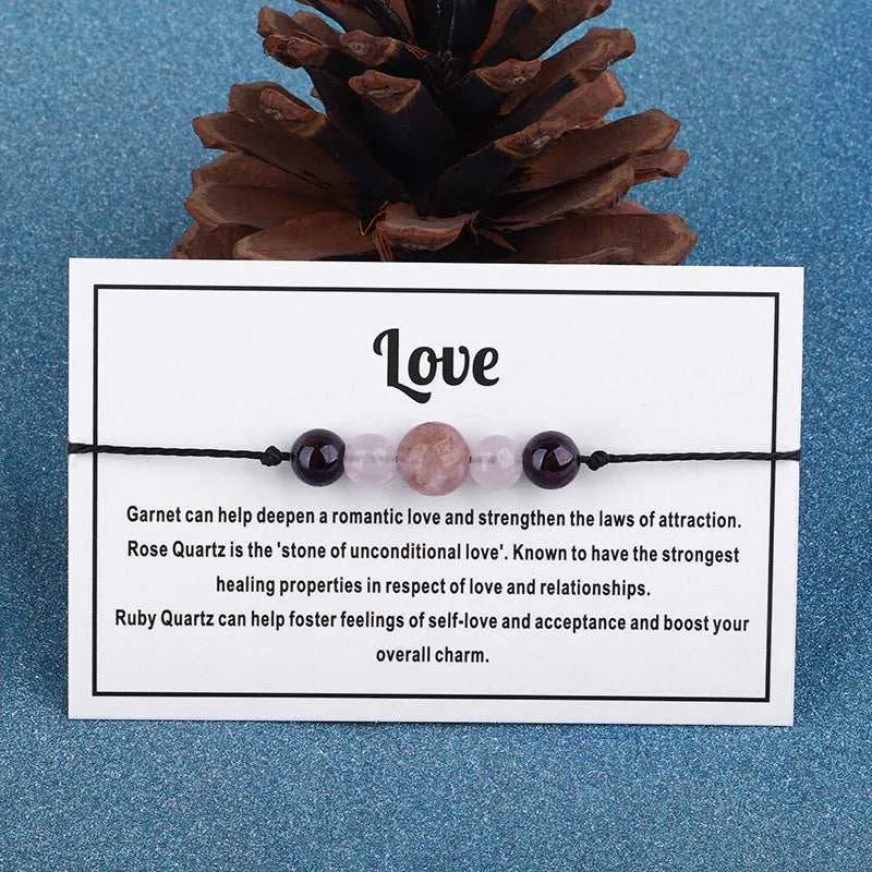 Pink Quartz 'Love' Adjustable Bracelet sold by Zulily product image thumbnail 3