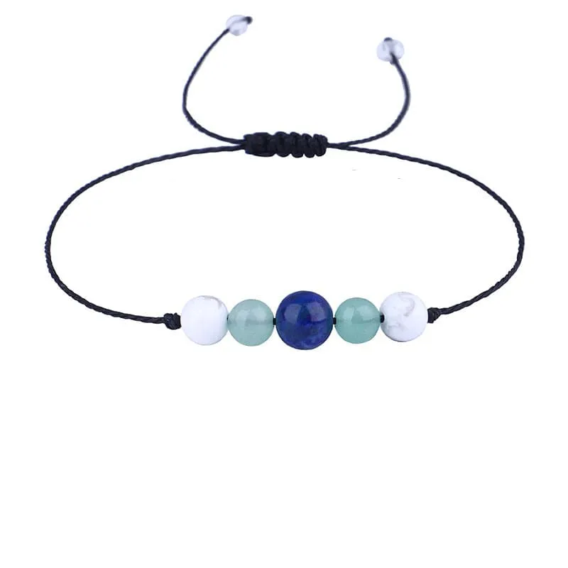 Quartz & Turquoise 'Calm' Adjustable Bracelet sold by Zulily product image thumbnail 2