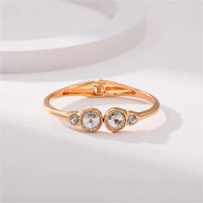 Clear Crystal & Cubic Zirconia Round Hinged Bangle made by Zulily