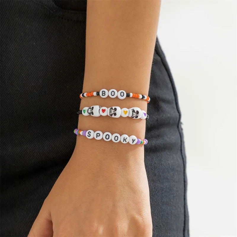 Purple Howlite 'Spooky' Beaded Stretch Bracelet Set made by Zulily