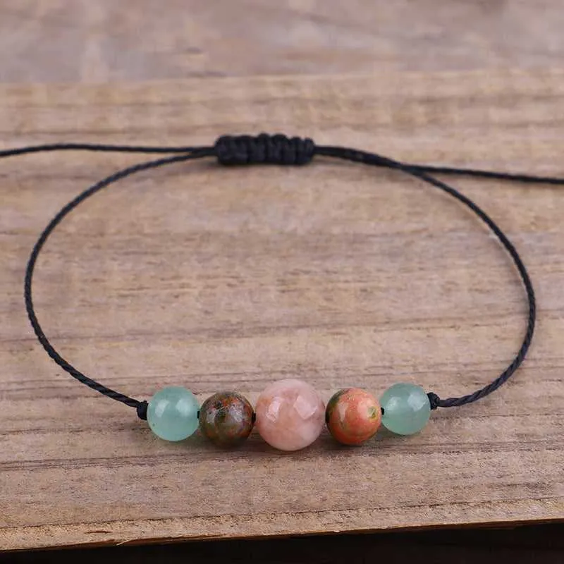 Green & Pink Quartz Beaded Adjustable Bracelet made by Zulily